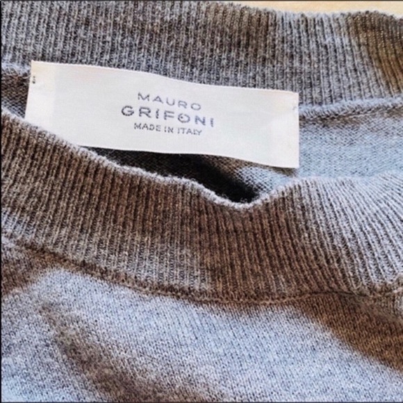 Mauro Grifone Grey Mock Neck Sleeveless Asymmetrical Mini Dress SZ 4 - Picture 5 of 6